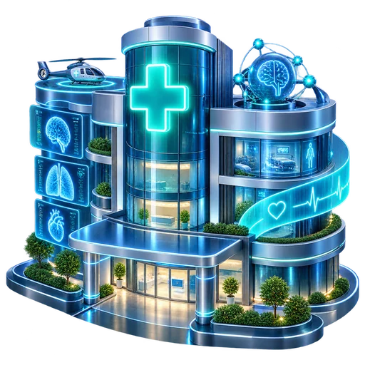 3D Smart Hospital healthcare icon